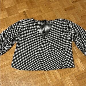 Pink Tartan Black and White Gingham Women's Top